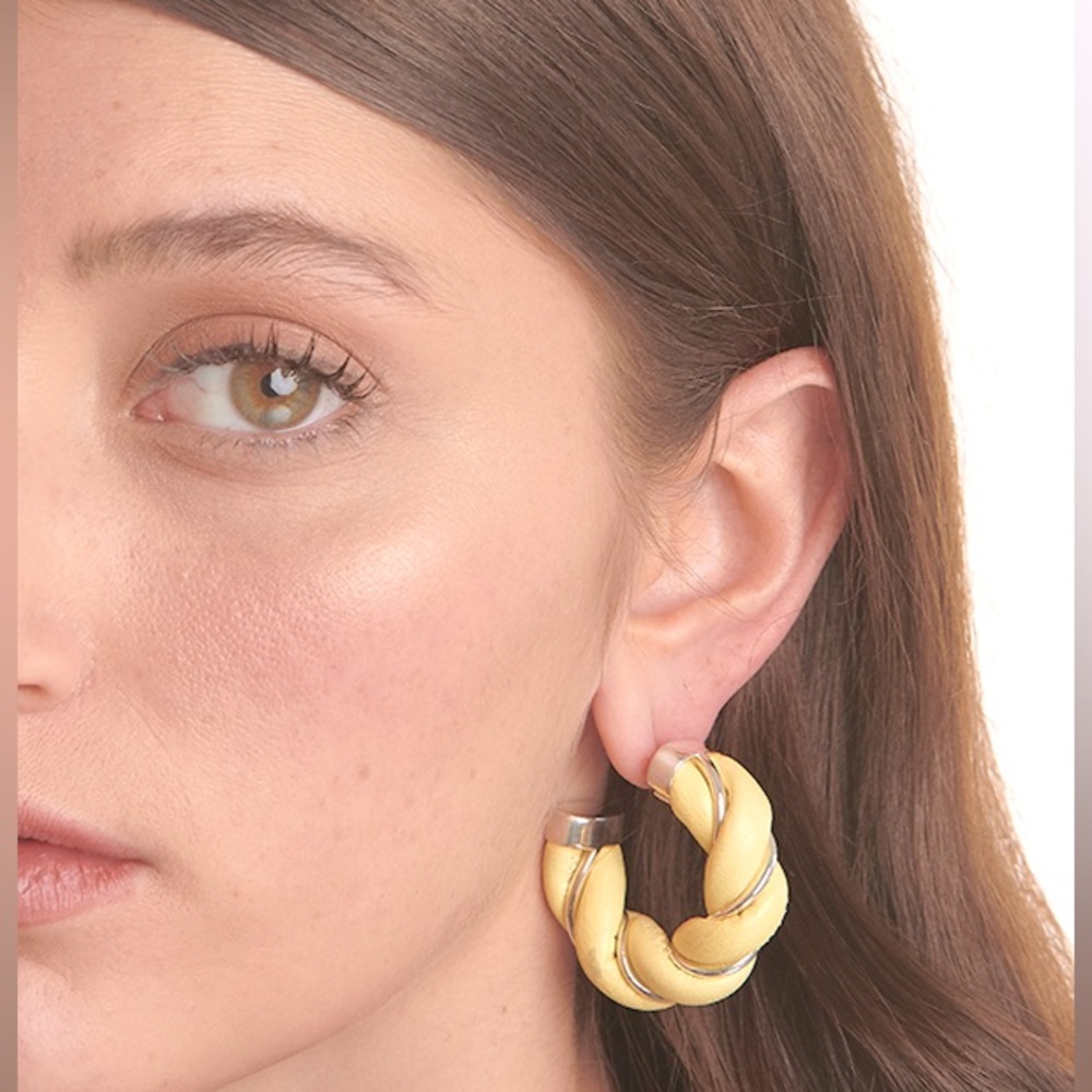 Bottega Veneta Interwoven Hoop Earrings